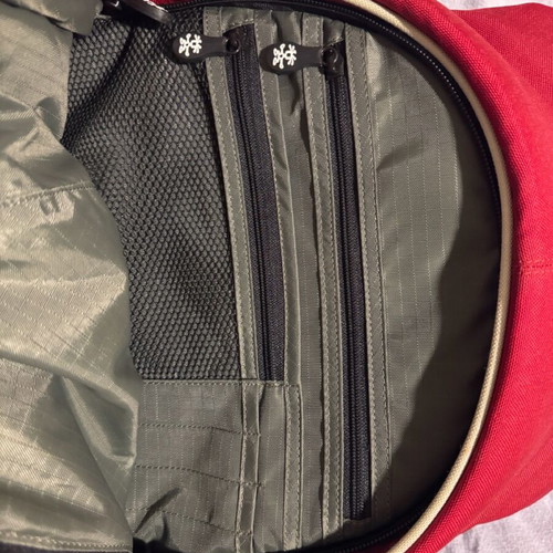 Crumpler backpack like new, red laptop and camera bag with removable cases