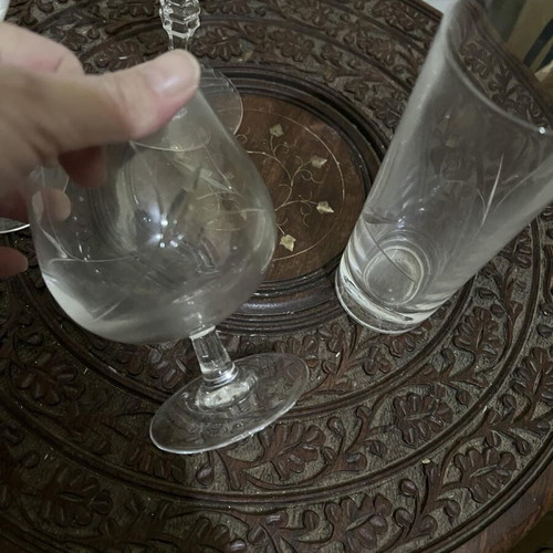 Crystal glasses new, set of 24 with delicate design