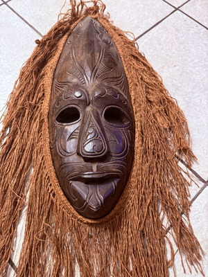 Ξύλινη Tribal Διακοσμητική Μάσκα μεταχειρισμένη, χειροποίητη