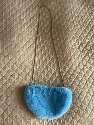 Zara women's shoulder bag fur winter new blue