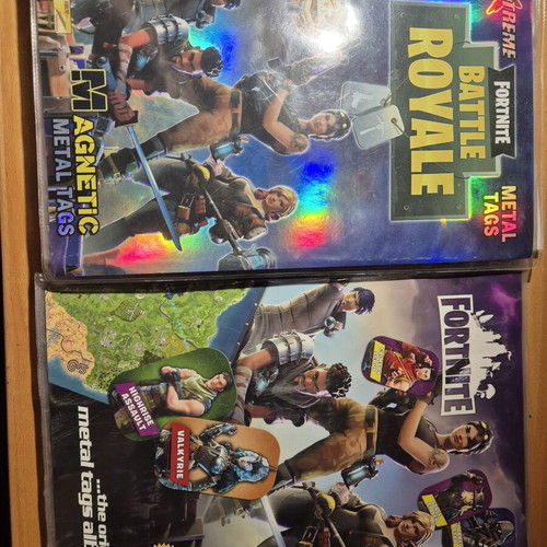 Fortnite metal tags albums like new, pack of 2