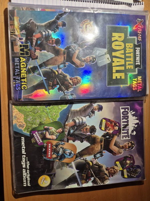Fortnite metal tags albums like new, pack of 2