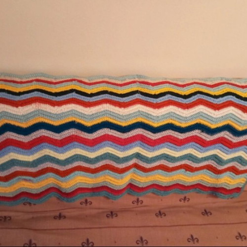 Handmade knitted rug used, 0.80×0.50 m
