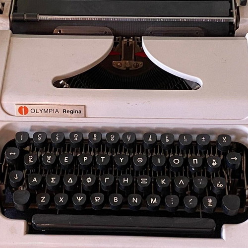 Olympia Regina typewriter used, Greek script