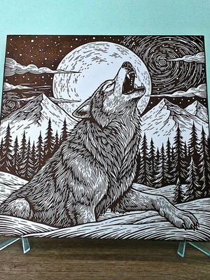 Laser Engraved Painting new, 27x27 cm