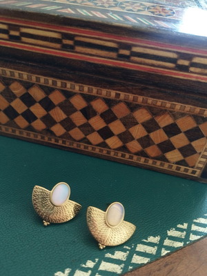 Stainless steel gold-tone earrings