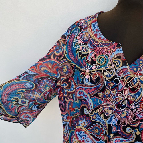Summer beach blouse used, multicolor, size L