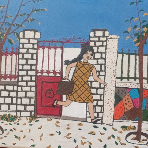 Anna handmade acrylic painting on canvas, like new, 40x40 cm