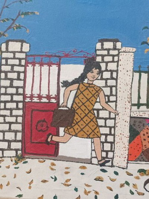 Anna handmade acrylic painting on canvas, like new, 40x40 cm