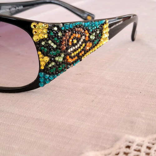 Jimmy Crystal sunglasses like new, multicolored with Swarovski crystals