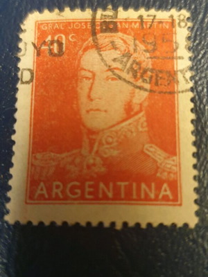 1956 40c Argentina de San Martin stamp used