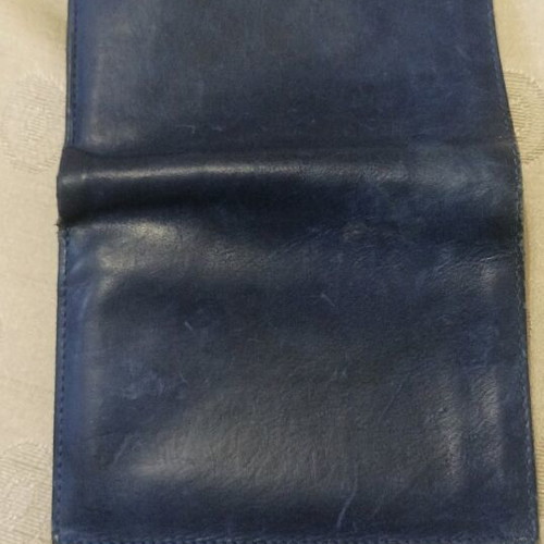 Leather wallet used, blue color