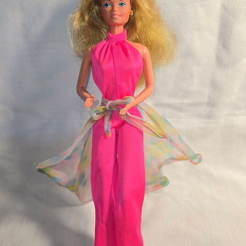 Barbie Hot Pink Halter Jumpsuit & Wrap μεταχειρισμένο, σετάκι 1977