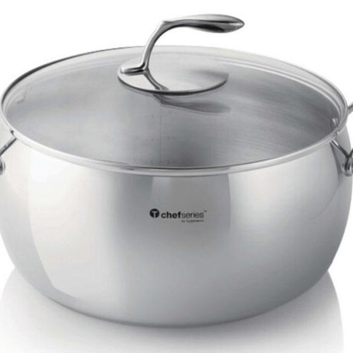 Tupperware Chef Series 7.6L Stainless Steel Pot with Glass Lid new