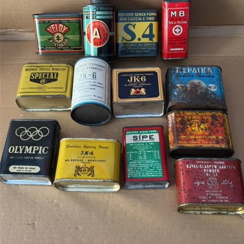 Tin boxes used, set of 13 pieces