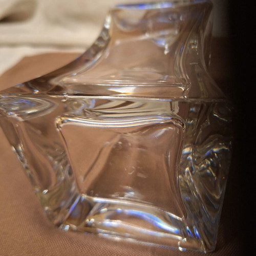 Crystal bottle Naxman like new, heavy, square, 1963g