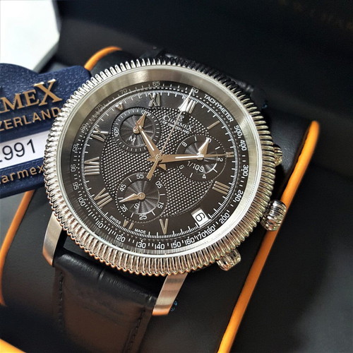 Charmex of Switzerland wristwatch new, men's, black
