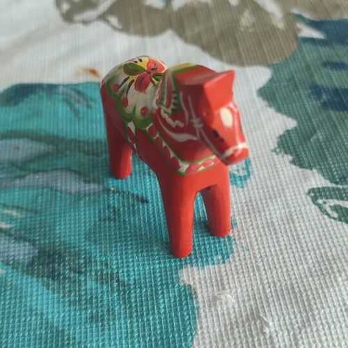 Vintage Dana wooden horse in traditional red by Grannas, new