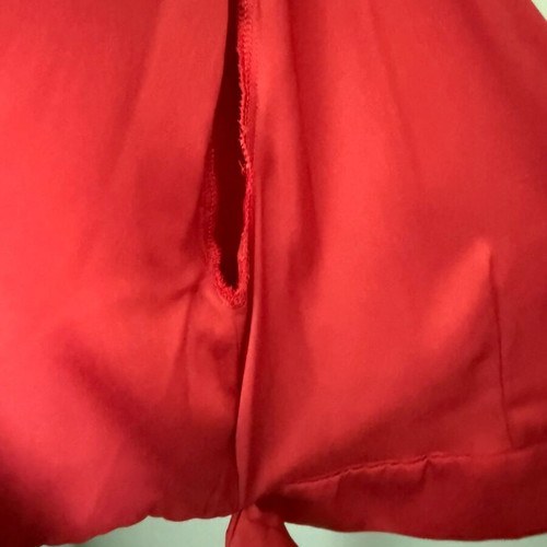 CostuTerras satin red wrap crop top like new, size S