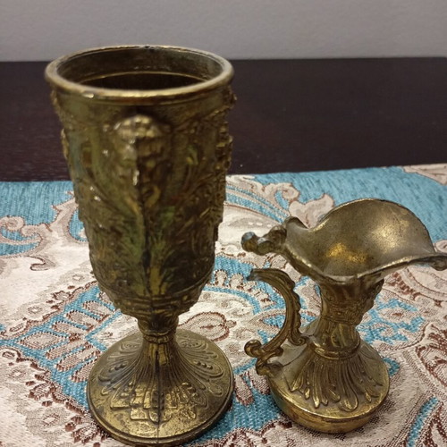 Vintage copperware set of 3 used pieces