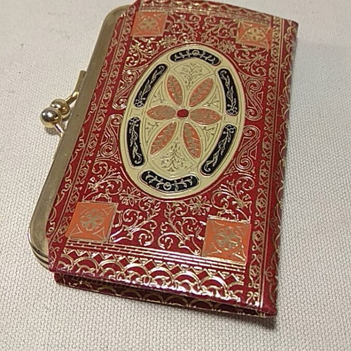 Vintage δερμάτινο πορτοφόλι με περίτεχνα σχέδια, καινούργιο, ιταλικής κατασκευής