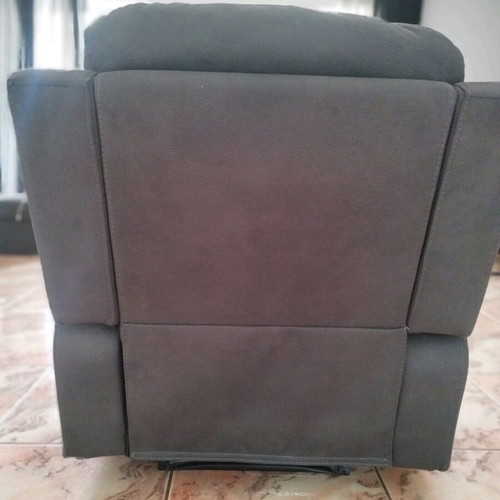 Recliner armchair graphite gray, like new, ecoleather fabric