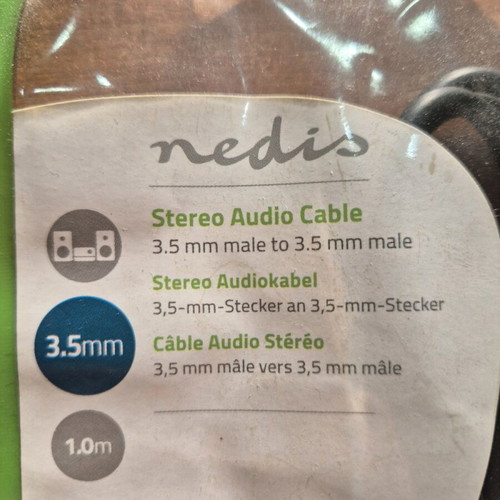 Nedis Stereo Audio Cable new 3.5mm male to 3.5mm male