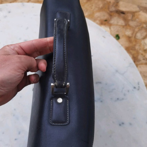 Samsonite leather briefcase used, black with multiple compartments