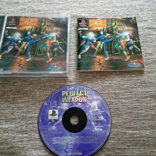 Perfect Weapon PS1 game, action fighting, complete in box