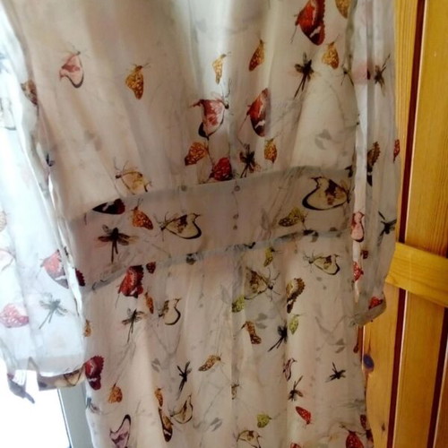 Raxevsky Silk Dress new, beige with dragonfly print