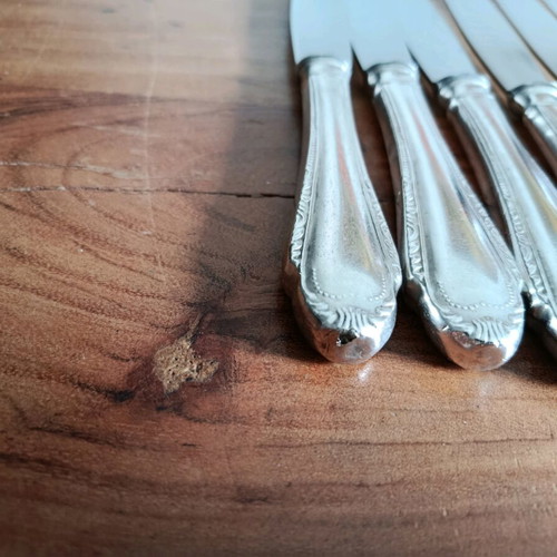 Nissiotis Solingen set of 6 silver-plated knives, stamp 90