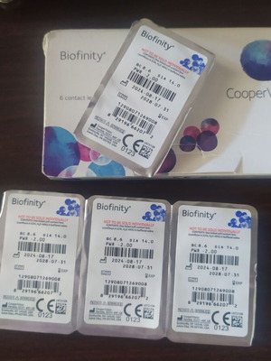 Biofinity φακοί επαφής καινούργιοι με 2 βαθμούς μυωπίας, 4 τεμάχια