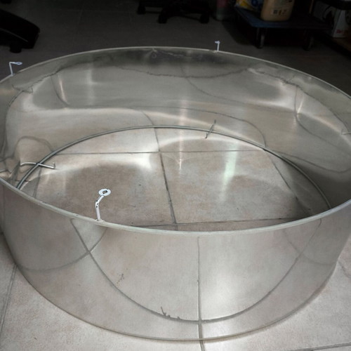 Ceiling light used with silver metal shade, 80cm diameter
