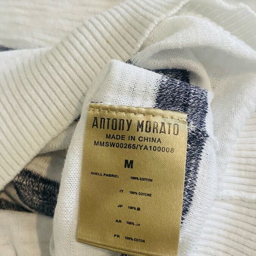 Knitted blouse Antony Morato like new, white with gray stripes, size M