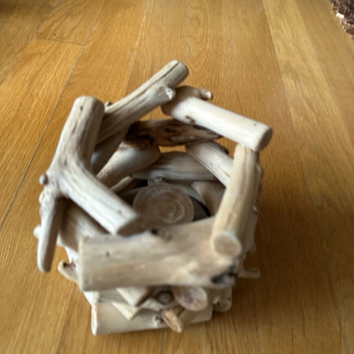 Wooden decorative candle holder used