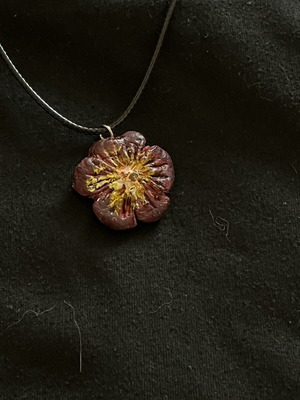 Handmade purple flower necklace