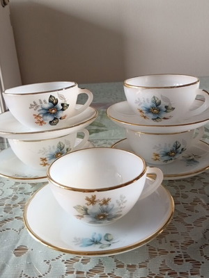 Vintage retro coffee set 5 pieces opaline like new