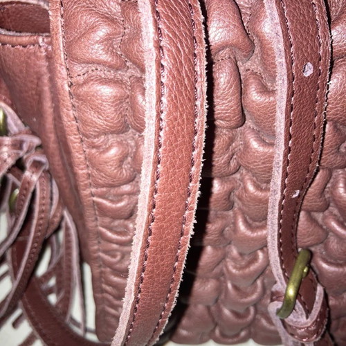 Liebeskind Leather Shoulder Bag like new with fringes burgundy-brown