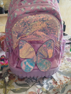 Children's school backpack with butterfly design