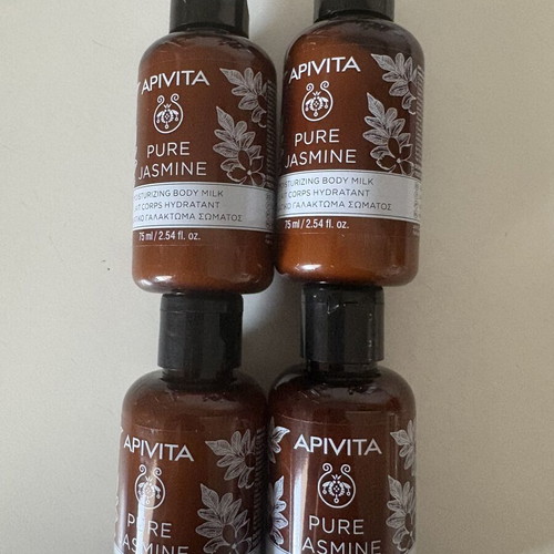 Apivita Pure Jasmine moisturizing body milk 4 pack 75ml new