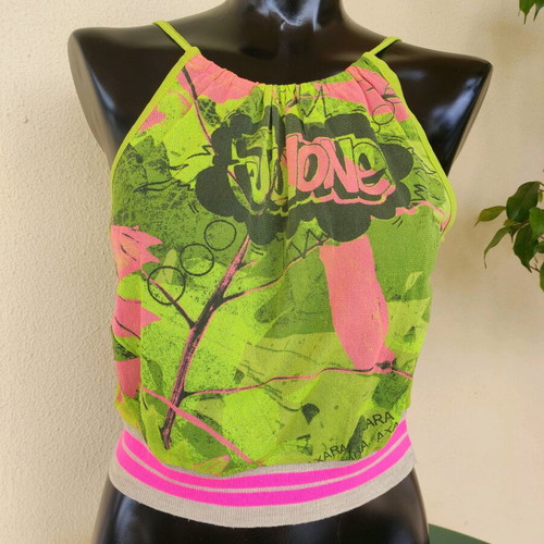 Vintage Y2K mesh crop top like new, multicolor