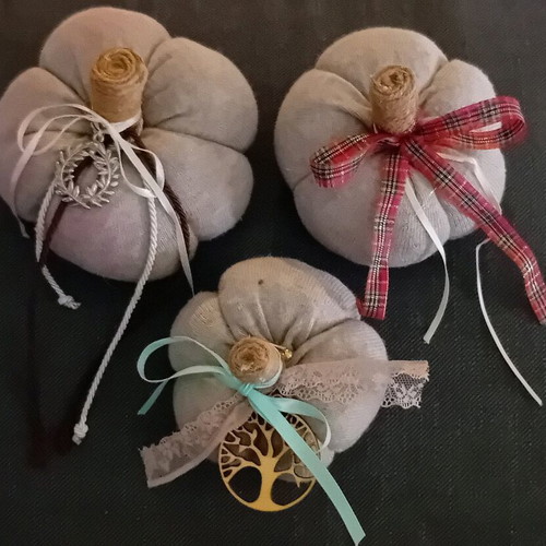 Handmade pumpkins autumn decoration set of 3 new