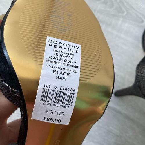 Dorothy Perkins high heel sandals size 39