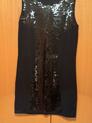 Mango dress knitted with sequins like new, black, size L
