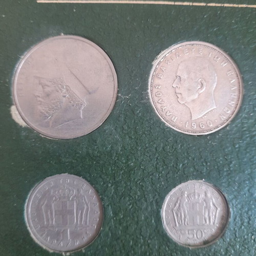 Coins used in old Greek coins card
