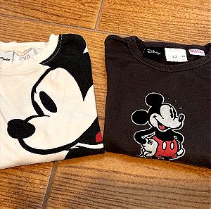 Σετ μακρυμανικα μπλουζάκια Zara - Disney 2-3ετων