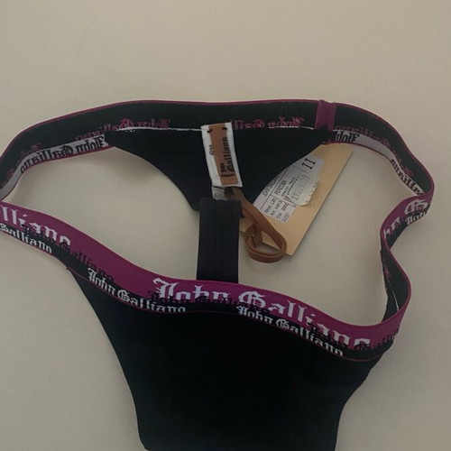 John Galliano black women's underwear set new with push up bra 75C and thong M