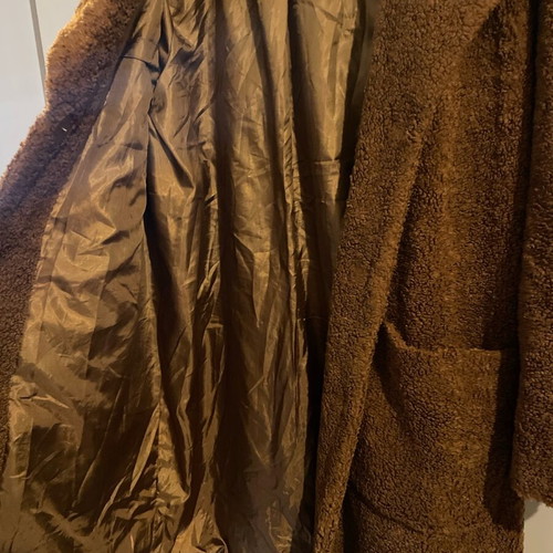 Warehouse UK teddy women's coat size small used brown