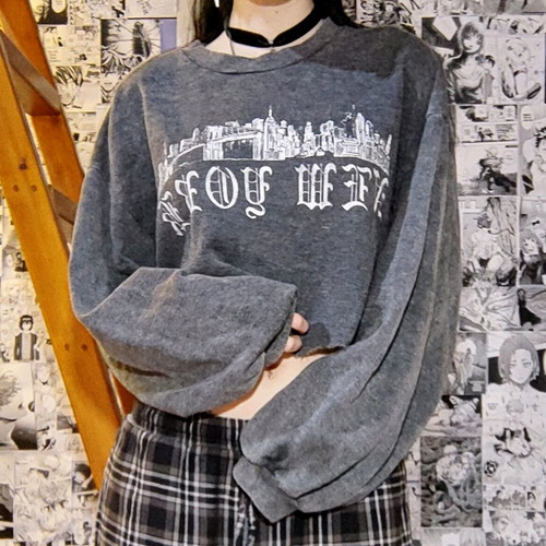 Bershka Gray Cropped Hoodie like new, size S