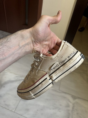 Converse Feng Chen Wang συλλεκτικό παπούτσι, σαν καινούργιο, μέγεθος 46, λευκό-μπεζ